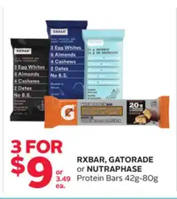 Rexall RXBAR, GATORADE or NUTRAPHASE Protein Bars offer