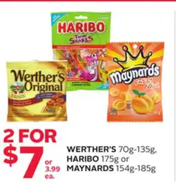Rexall WERTHER'S 70g-135g, HARIBO 175g or MAYNARDS 154g-185g offer