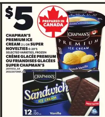 Independent City Market CHAPMAN'S PREMIUM ICE CREAM 2L OR SUPER NOVELTIES, 6-20'S offer