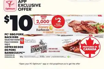 Independent City Market PC BBQ PORK BACK RIBS, 500 G offer