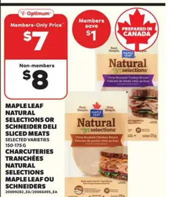 Independent City Market MAPLE LEAF NATURAL SELECTIONS OR SCHNEIDER DELI SLICED MEATS, 150-175 G offer