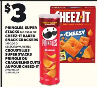 Independent City Market PRINGLES, SUPER STACKS 148.156 G OR CHEEZ-IT BAKED SNACK CRACKERS, 191-200 G offer