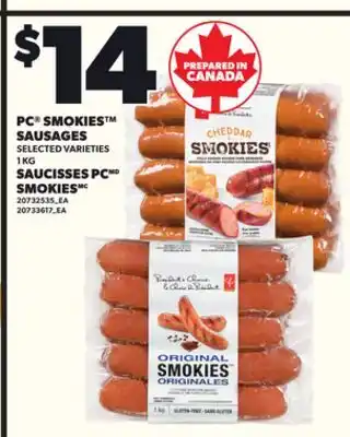 Independent City Market PC SMOKIES SAUSAGES, 1 KG offer