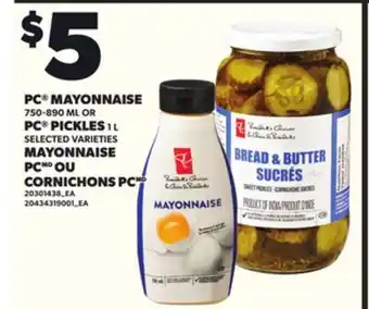 Independent City Market PC MAYONNAISE, 750–890 ML OR PC PICKLES, 1 L offer