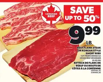Independent City Market BEEF FLANK STEAK OR KOREAN STYLE SHORT RIBS offer