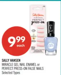 Shoppers Drug Mart SALLY HANSEN MIRACLE GEL NAIL ENAMEL or PERFECT PRESS-ON FALSE NAILS offer
