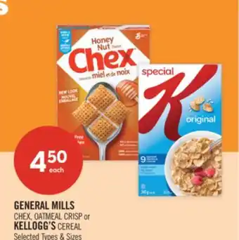 Shoppers Drug Mart GENERAL MILLS CHEX, OATMEAL CRISP or KELLOGG'S CEREAL offer