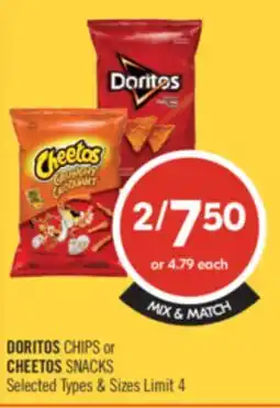 Shoppers Drug Mart DORITOS CHIPS or CHEETOS SNACKS offer