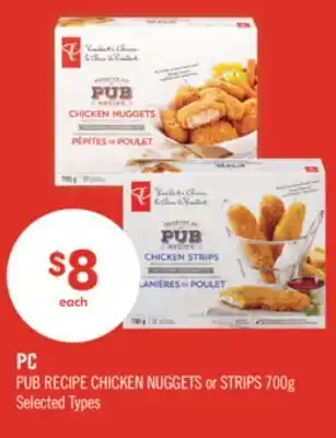 Shoppers Drug Mart PC PUB RECIPE CHICKEN NUGGETS or STRIPS offer