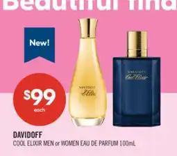 Shoppers Drug Mart DAVIDOFF COOL ELIXIR MEN or WOMEN EAU DE PARFUM offer