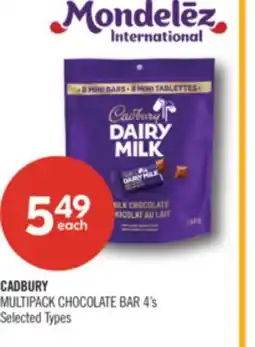 Shoppers Drug Mart CADBURY MULTIPACK CHOCOLATE BAR 4's offer