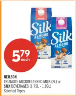 Shoppers Drug Mart NEILSON TRUTASTE MICROFILTERED MILK (2L) or SILK BEVERAGES (1.75L - 1.89L) offer