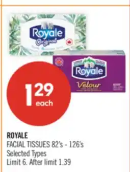 Shoppers Drug Mart ROYALE FACIAL TISSUES 82's - 126's offer