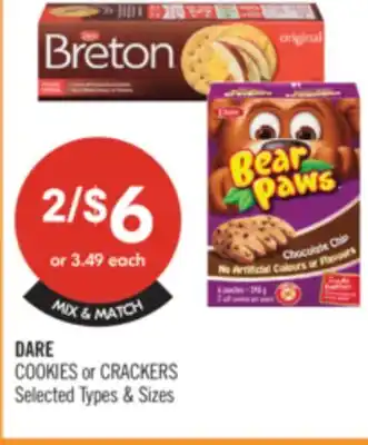 Shoppers Drug Mart DARE COOKIES or CRACKERS offer