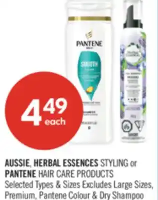 Shoppers Drug Mart AUSSIE HERBAL ESSENCES STYLING or PANTENE HAIR CARE PRODUCTS offer