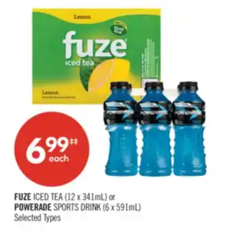 Shoppers Drug Mart FUZE ICED TEA (12 x 341mL) or POWERADE SPORTS DRINK (6 x 591mL) offer