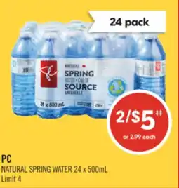 Shoppers Drug Mart PC NATURAL SPRING WATER offer