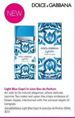 Shoppers Drug Mart Dolce&Gabbana Light Blue Capri In Love Eau de Parfum offer