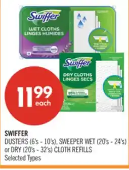 Shoppers Drug Mart SWIFFER DUSTERS (6's - 10's), SWEEPER WET (20's - 24's) or DRY (20's - 32's) CLOTH REFILLS offer