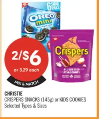 Shoppers Drug Mart CHRISTIE CRISPERS SNACKS (145g) or KIDS COOKIES offer