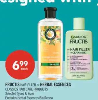 Shoppers Drug Mart FRUCTIS HAIR FILLER or HERBAL ESSENCES CLASSICS HAIR CARE PRODUCTS offer