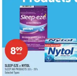 Shoppers Drug Mart SLEEP·EZE or NYTOL, 16's - 20's offer