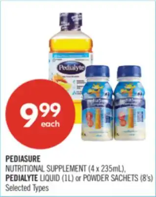 Shoppers Drug Mart PEDIASURE NUTRITIONAL SUPPLEMENT (4 x 235mL), PEDIALYTE LIQUID (1L) or POWDER SACHETS (8's) offer