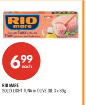 Shoppers Drug Mart RIO MARE SOLID LIGHT TUNA in OLIVE OIL offer