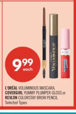Shoppers Drug Mart L'ORÉAL VOLUMINOUS MASCARA, COVERGIRL YUMMY PLUMPER GLOSS or REVLON COLORSTAY BROW PENCIL offer