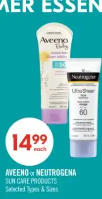Shoppers Drug Mart Aveeno or Neutrogena Sun Care Products offer