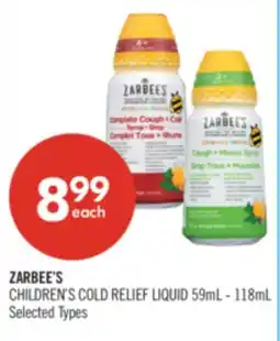 Shoppers Drug Mart ZARBEE'S CHILDREN'S COLD RELIEF LIQUID 59mL - 118mL offer