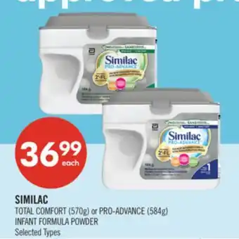 Shoppers Drug Mart SIMILAC TOTAL COMFORT (570g) or PRO-ADVANCE (584g) INFANT FORMULA POWDER offer