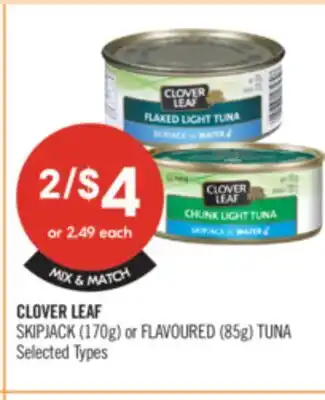 Shoppers Drug Mart CLOVER LEAF SKIPJACK (170g) or FLAVOURED (85g) TUNA offer