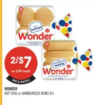 Shoppers Drug Mart WONDER HOT DOG or HAMBURGER BUNS offer