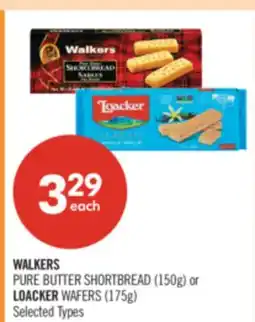 Shoppers Drug Mart WALKERS PURE BUTTER SHORTBREAD (150g) or LOACKER WAFERS (175g) offer