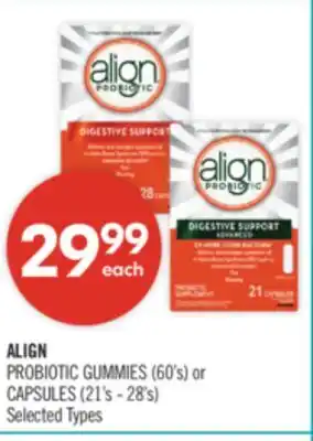 Shoppers Drug Mart ALIGN PROBIOTIC GUMMIES (60's) or CAPSULES (21's - 28's) offer