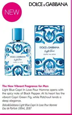 Shoppers Drug Mart Dolce & Gabbana Light Blue Capri In Love Pour Homme Eau de Parfum offer