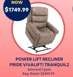 Wellwise by Shoppers POWER LIFT RECLINER PRIDE VIVALIFT! TRANQUIL2 offer