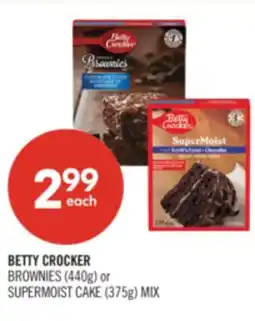 Shoppers Drug Mart BETTY CROCKER BROWNIES (440g) or SUPERMOIST CAKE (375g) MIX offer