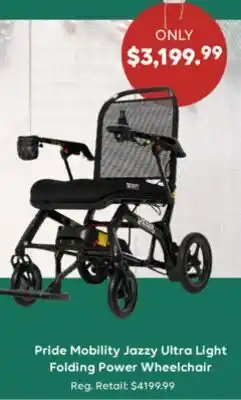 Wellwise by Shoppers Pride Mobility Jazzy Ultra Light Folding Power Wheelchair offer