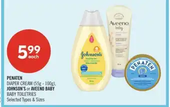 Shoppers Drug Mart PENATEN DIAPER CREAM (55g-100g), JOHNSON'S or AVEENO BABY BABY TOILETRIES offer