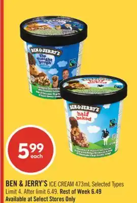 Shoppers Drug Mart BEN & JERRY'S ICE CREAM offer