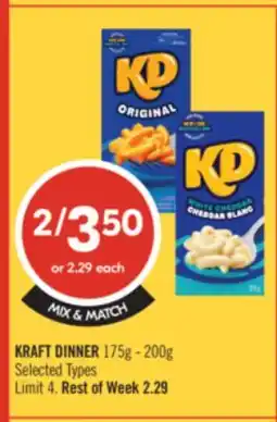 Shoppers Drug Mart KRAFT DINNER offer