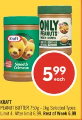 Shoppers Drug Mart KRAFT PEANUT BUTTER offer