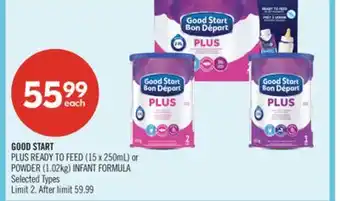 Shoppers Drug Mart GOOD START PLUS READY TO FEED (15 x 250mL) or POWDER (1.02kg) INFANT FORMULA offer
