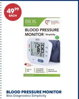 Wellwise by Shoppers Bios Diagnostics Simplicity BLOOD PRESSURE MONITOR offer