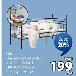 JYSK IDA Elegant daybed with matte black finish offer