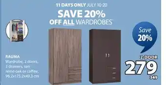 JYSK RAUMA Wardrobe offer