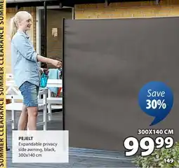 JYSK PEJELT Expandable privacy side awning offer