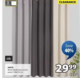 JYSK HERTA Room darkening curtain panel offer